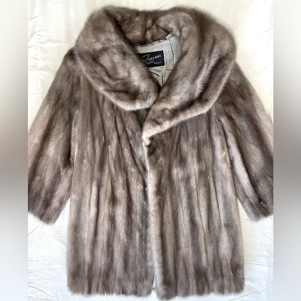 Med genuine blue mink coat Victor Nelson Fur